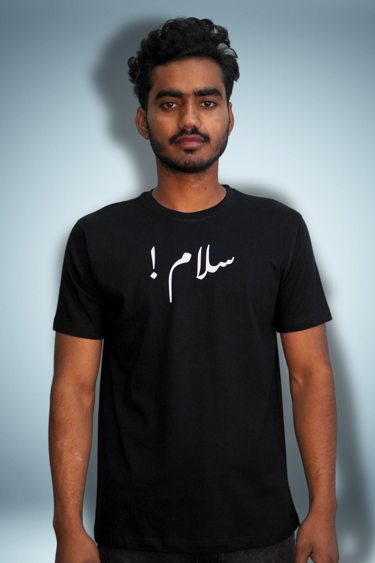Amirozone Regular Fit Round Neck Black Salam T-shirt