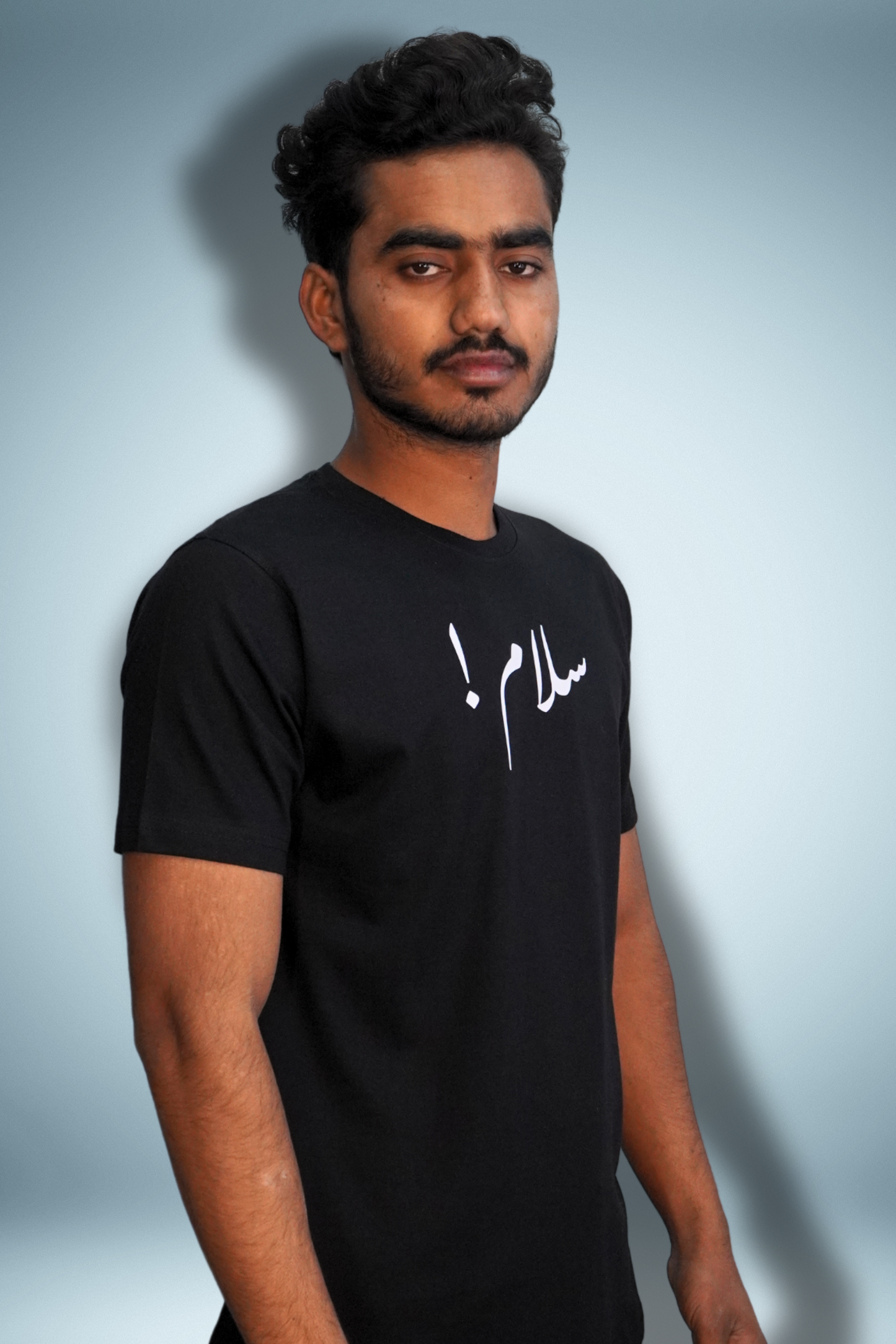 Amirozone Regular Fit Round Neck Black Salam T-shirt